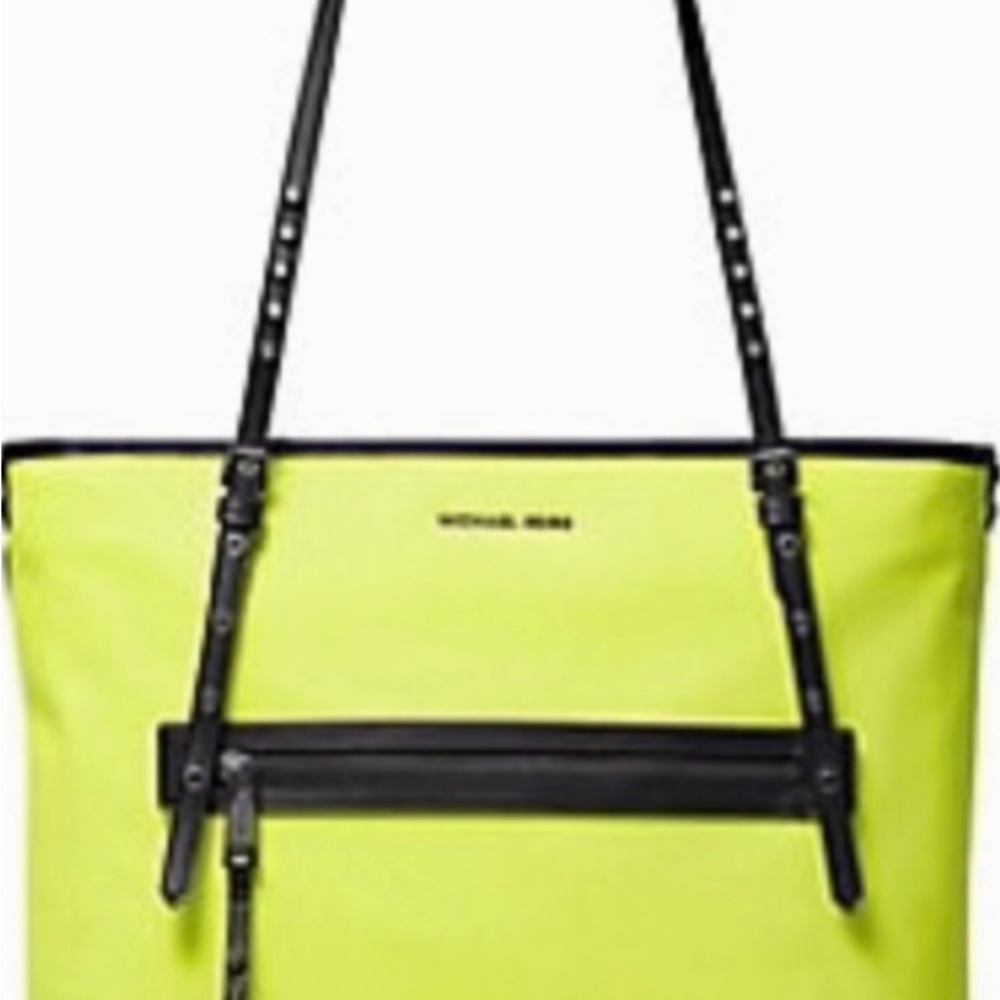 Michael Kors Lime Green Tote with Black Accents